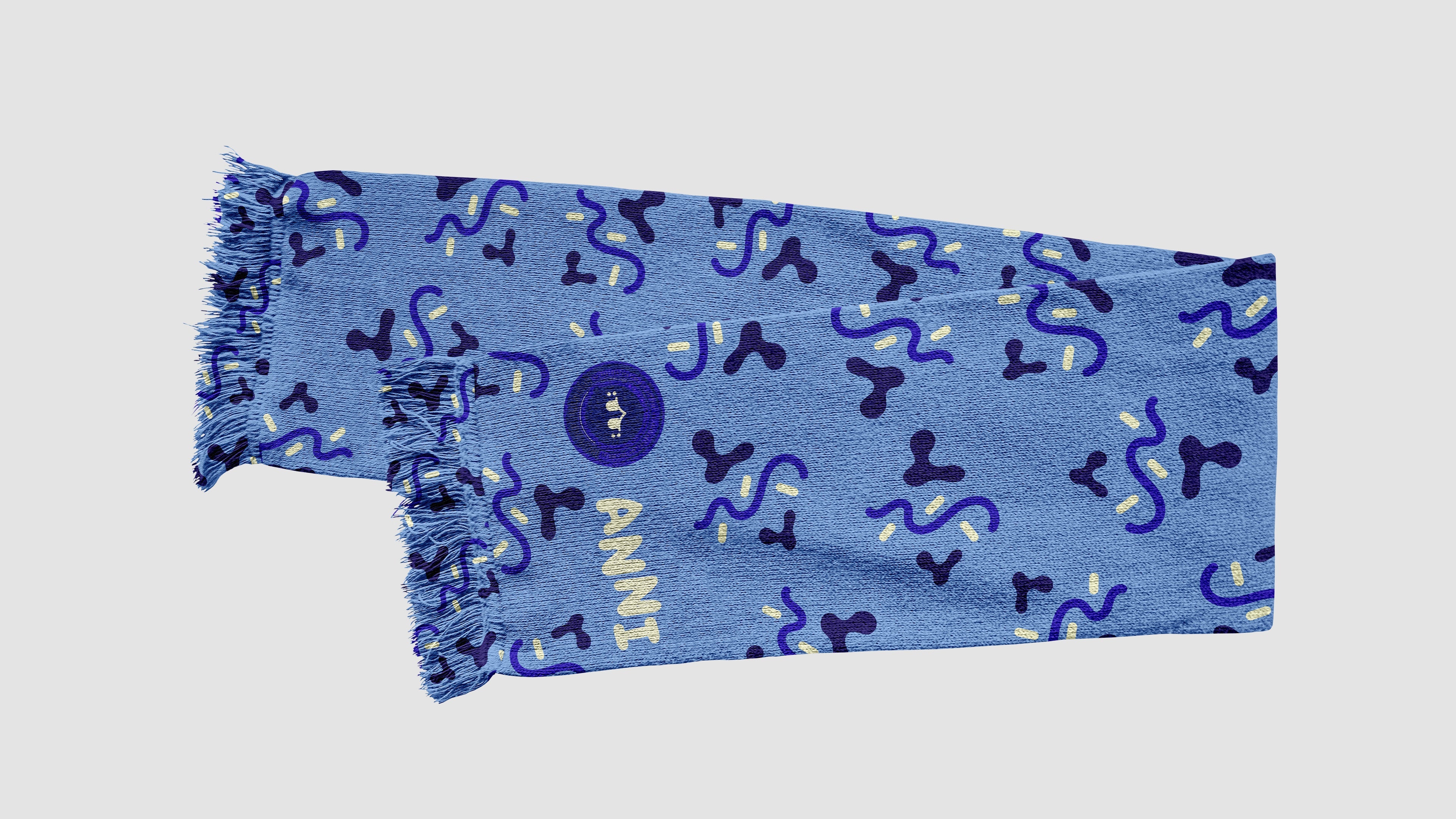 ANNI Doodle Blue Scarf