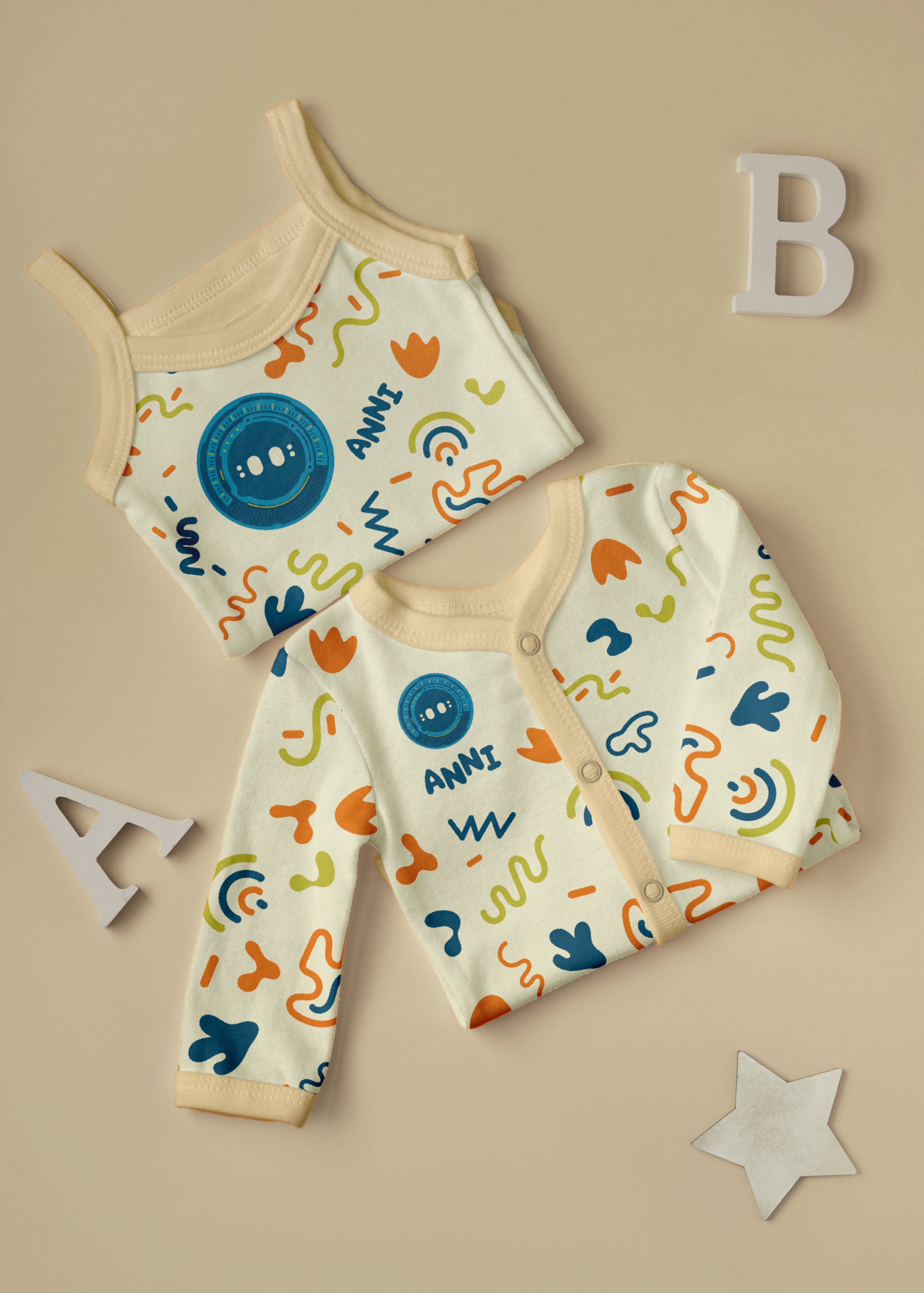 ANNI Doodle Baby Shirt Set