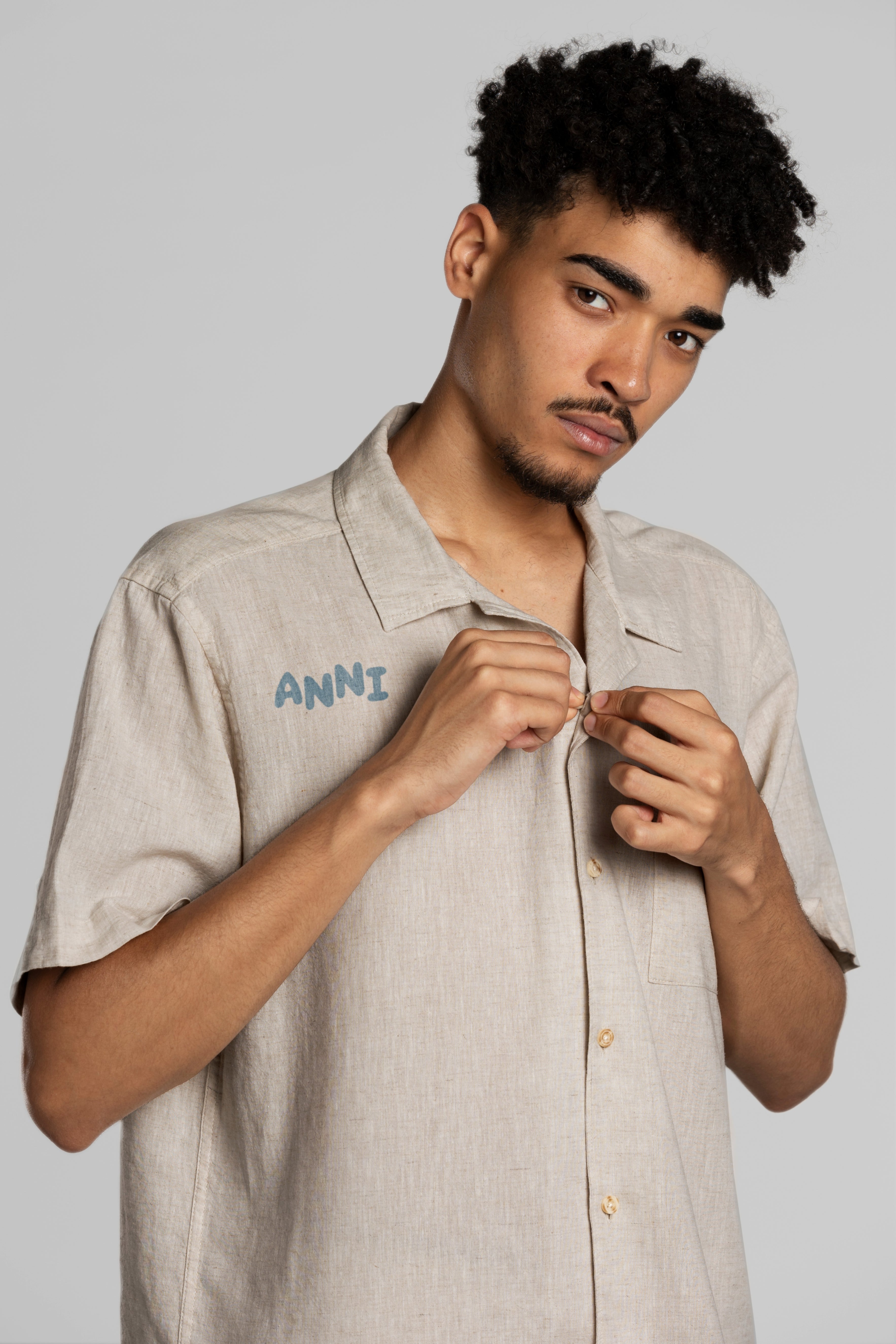 ANNI Natural Button-up Shirt