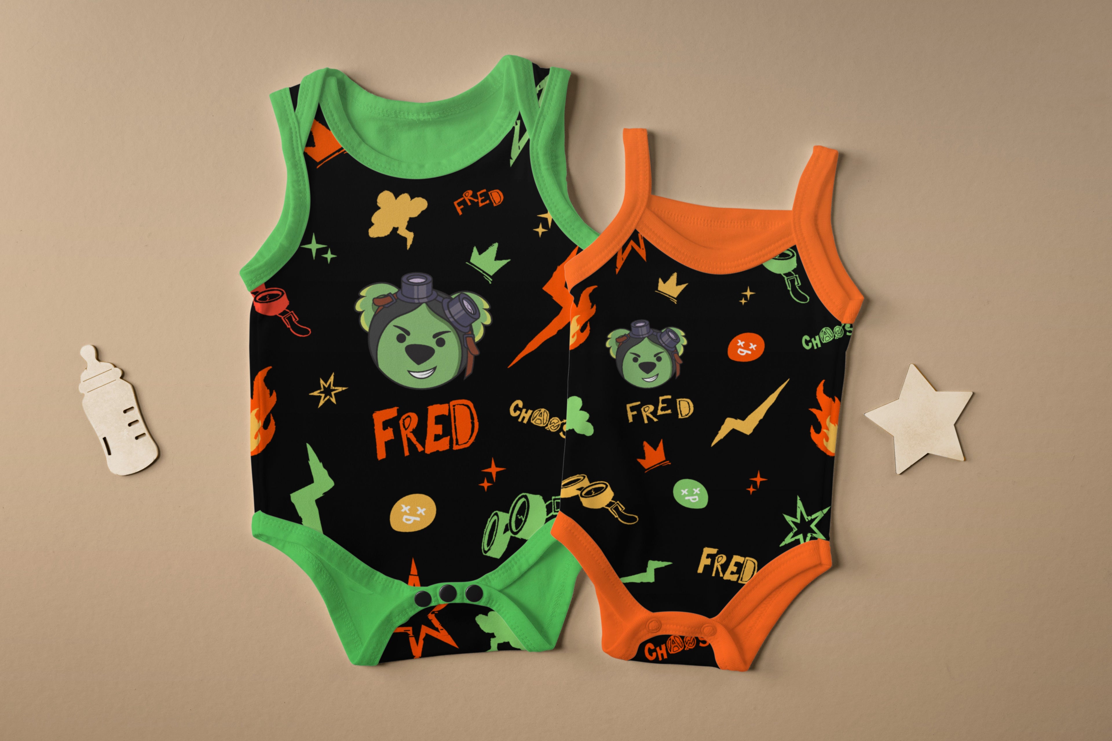 Misadventure Fred Mayhem Baby Onesuit Set