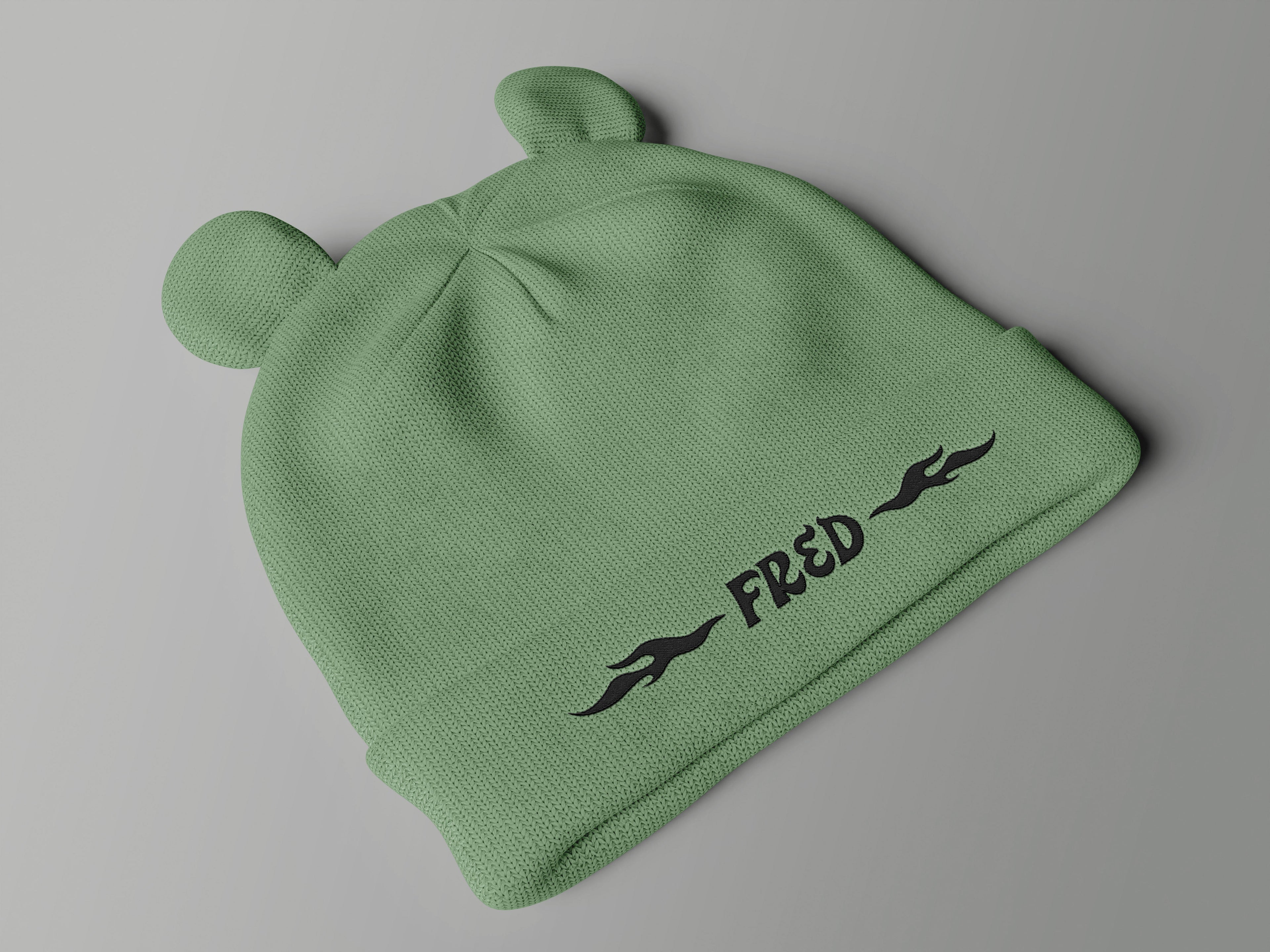 Misadventure Fred Green Flame Skull Caps