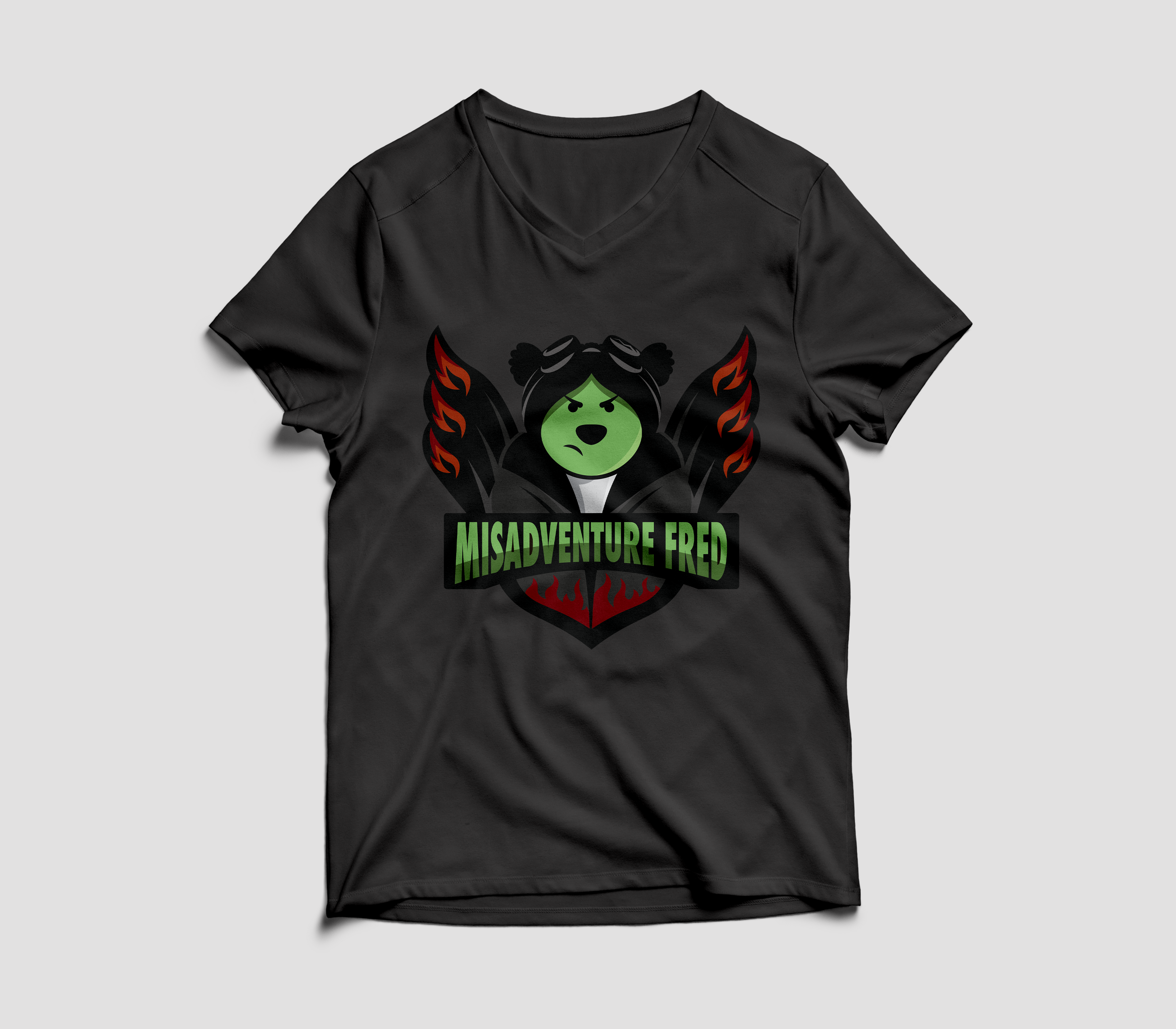 Misadventure Fred Black Emblem T-Shirt
