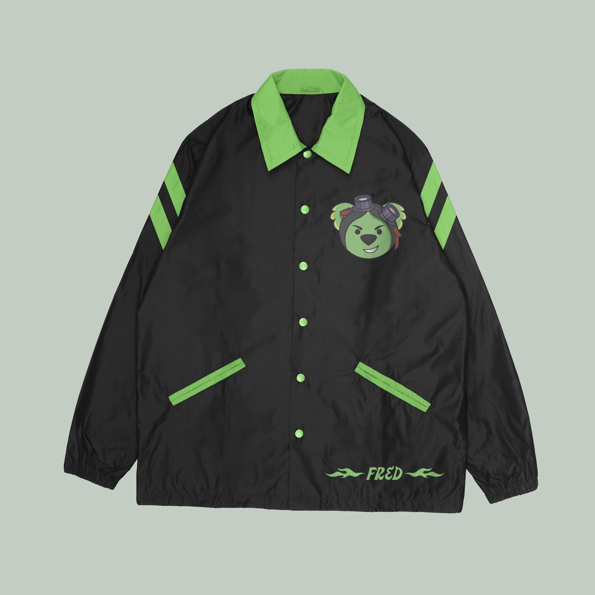 Misadventure Fred Black Flame Windbreaker