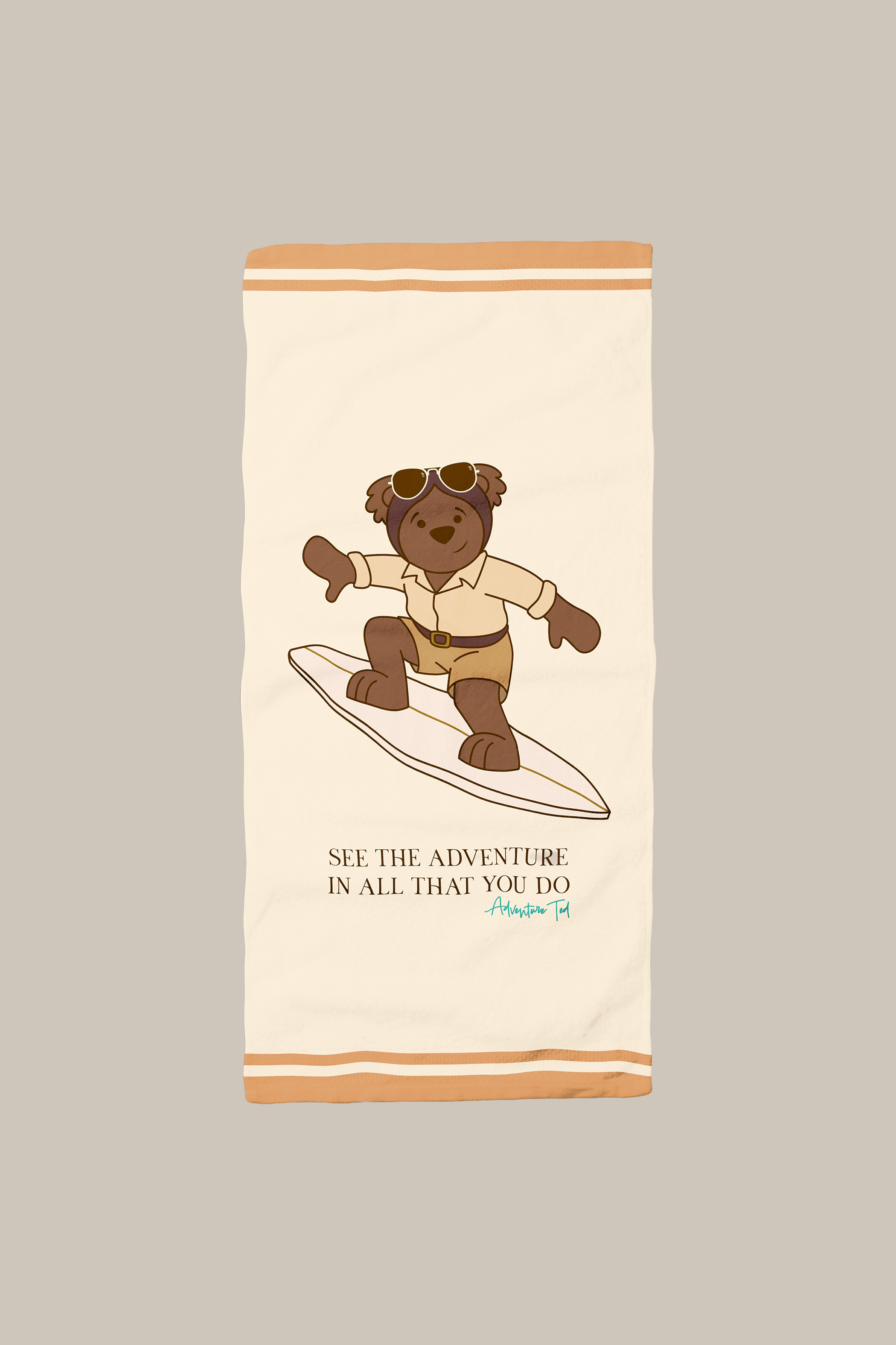 Luxury Microfiber Beach Towel - Adventure Ted Surfer