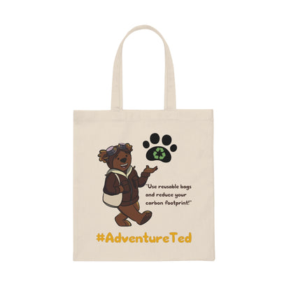 Adventure Ted Canvas Tote Bag - Tan