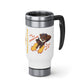 Adventure Ted Stainless Steel Travel Mug with Handle, 14oz